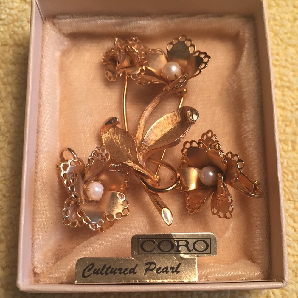 Vintage Brooch and Earrings